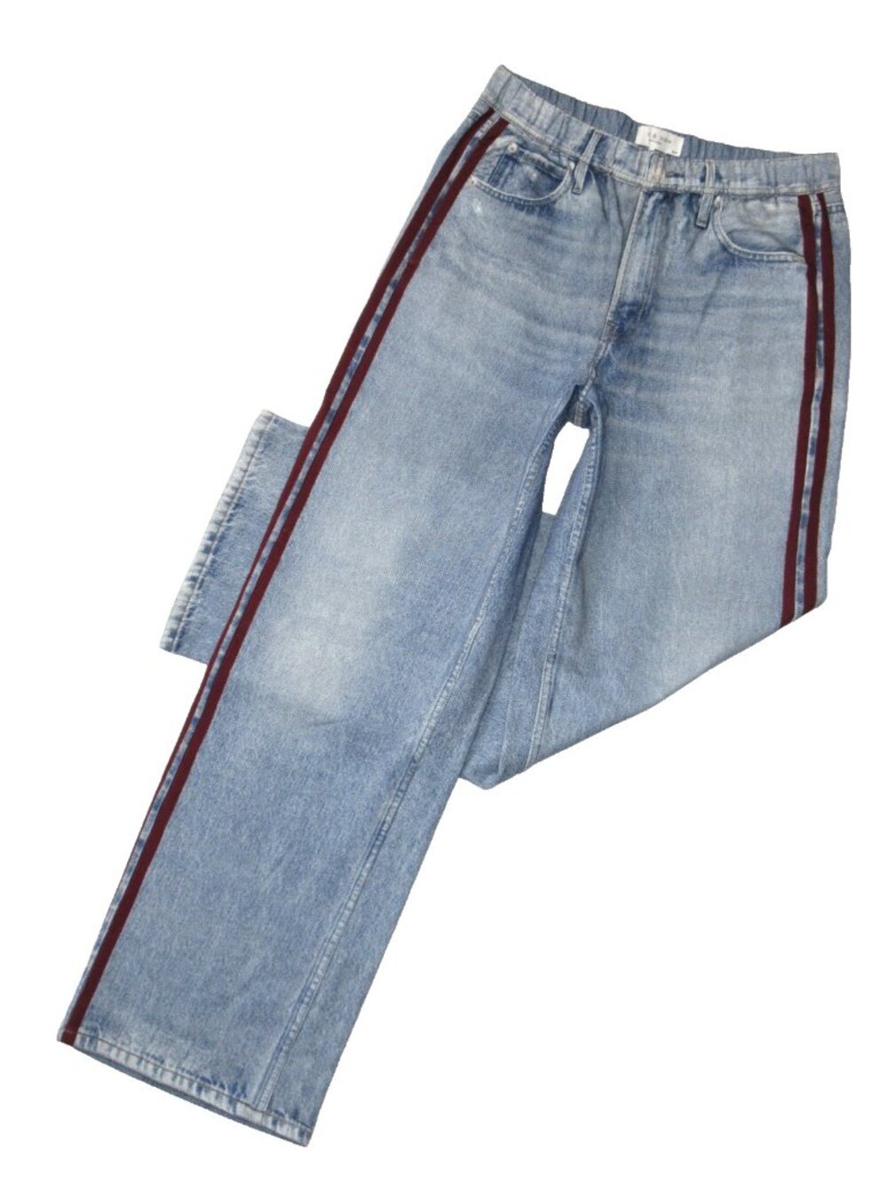 NWT rag & bone Miramar Terry in Rosen Wide Leg Photo Print Faux Jean Pants M - Picture 6 of 10